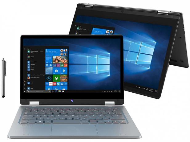 Notebook Positivo Duo C464C Intel Celeron Dual - Core 4GB 64GB Touch Screen 11,6”Full HD Windows 10