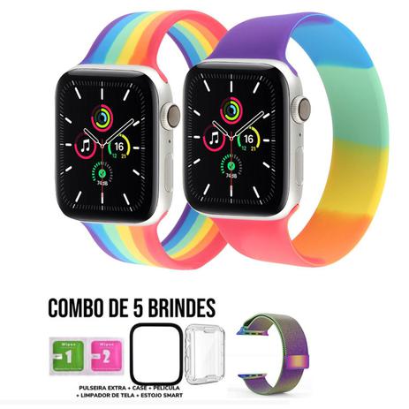 Kit 1 Relógio Smart Watch LD6 Plus + 1 Pulseira Aço Milanese + Película