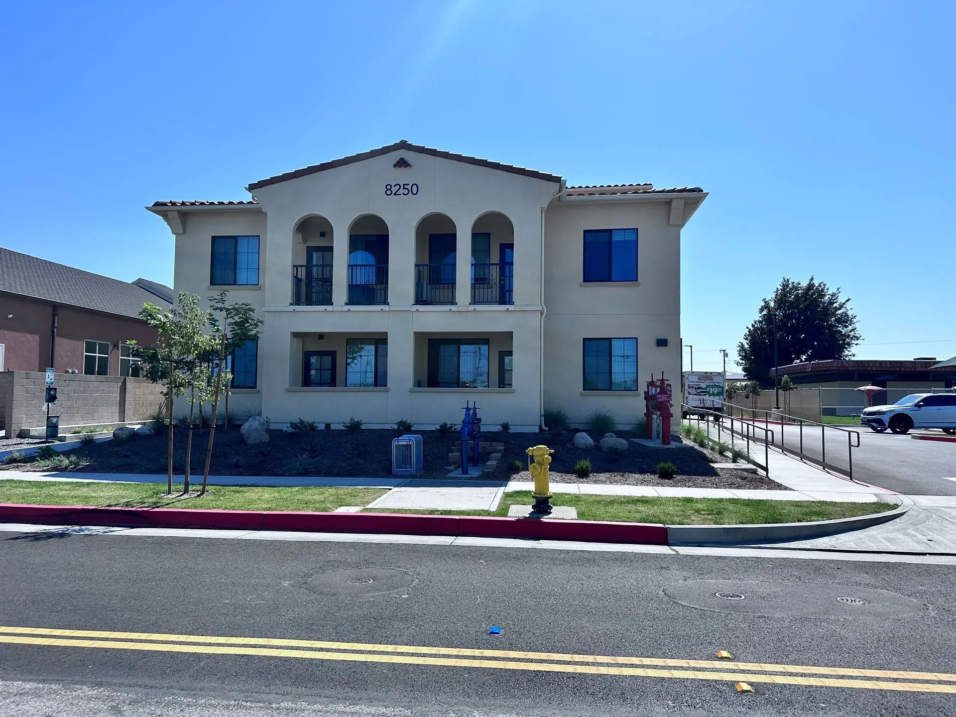Exterior photo of the Orchard View Gardens senior housing apartments in Buena Park, CA. Services provided include LEED GOLD Certification and ECC/ HERS Verifications at the Orchard View Gardens Senior Housing in Buena Park California. A city in Southern California and Orange County.