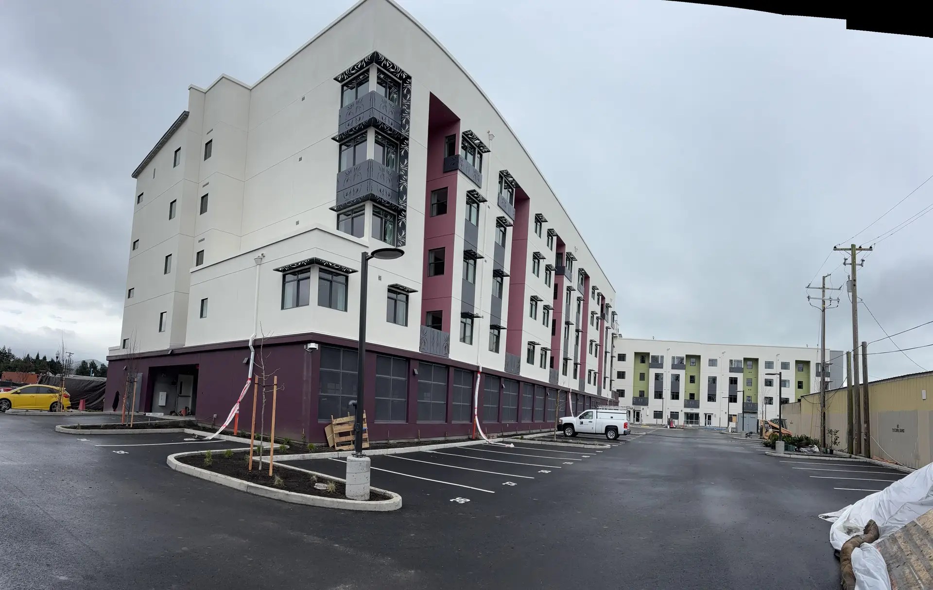 Exterior photo of the Casa Roseland multifamily housing in Santa Rosa, a city in the Bay Area, California. Services provided here include ECC verifications and testing.