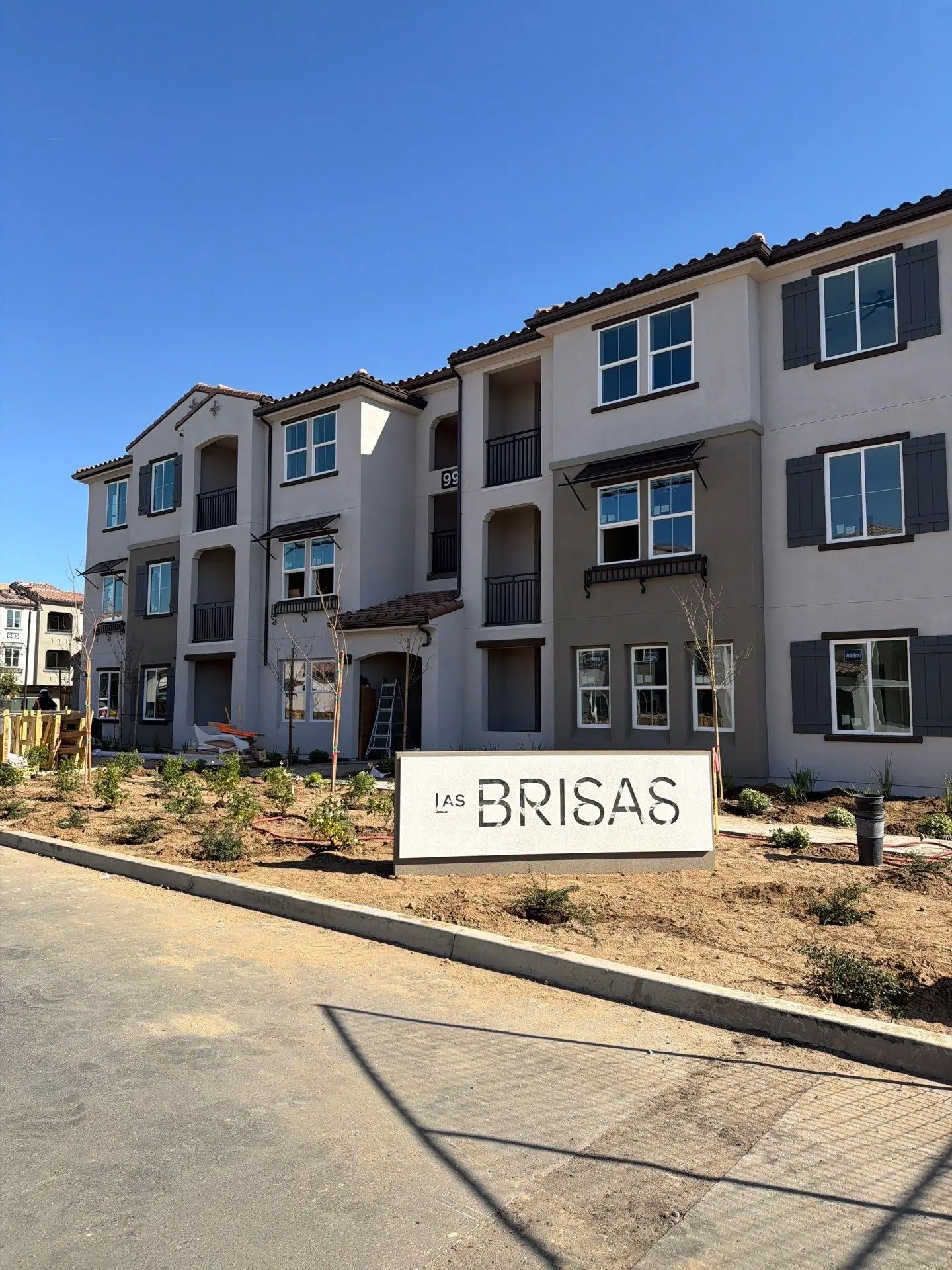 Exterior photo of the Las Brisas multifamily apartments in Santa Maria, CA, a city in Santa Barbara county. Services provided here include ECC (HERS) verifications for 340 units.