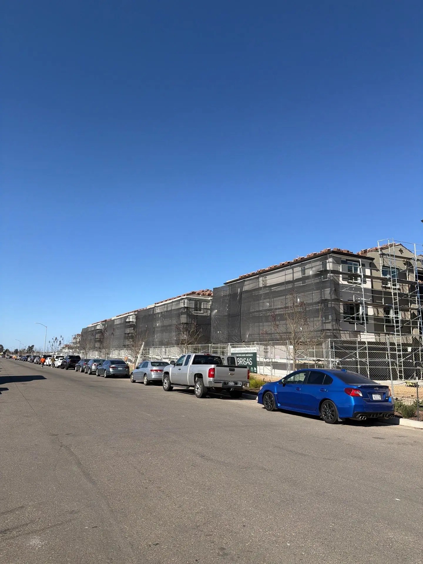 Exterior photo of the Las Brisas multifamily apartments in Santa Maria, CA, a city in Santa Barbara county. Services provided here include ECC (HERS) verifications for 340 units.