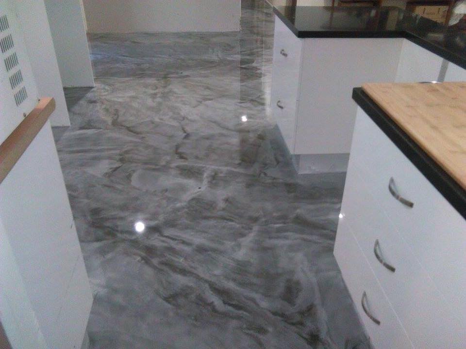 Epoxy kitchen floor residential