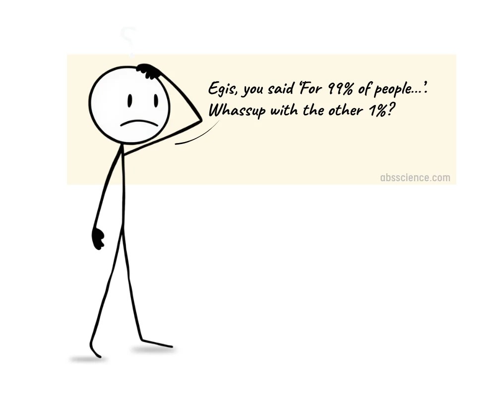Egis, you said ‘For 99% of people…’. Whassup with the other 1%?