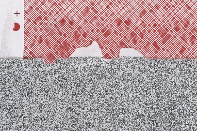 red, black, and white envelope collage snail mail security, security envelope art