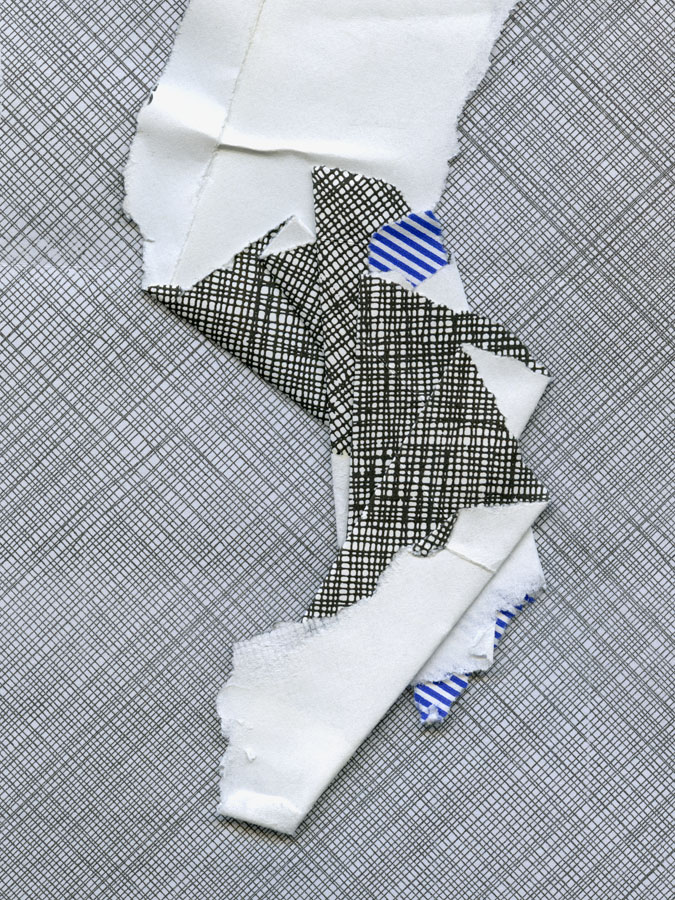 blue, grey, black and white envelope collage snail mail security, security envelope art