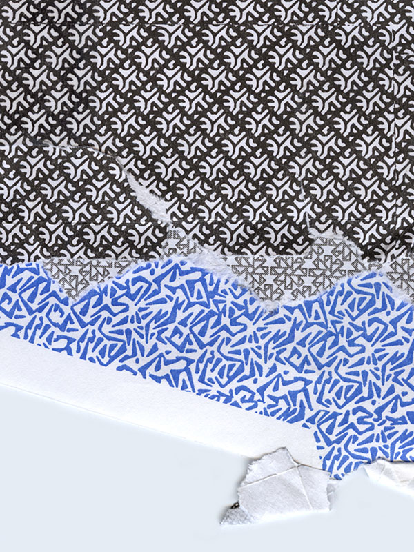 blue, grey, black and white envelope collage snail mail security, security envelope art