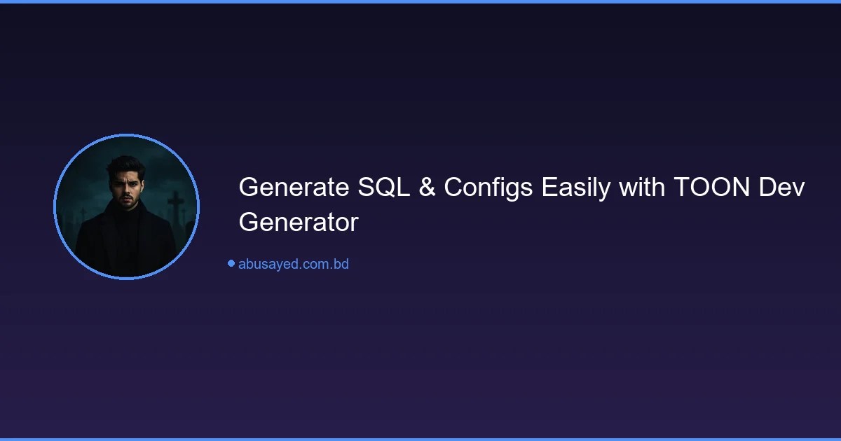 TOON Dev & Config Generator - Generate SQL Instantly