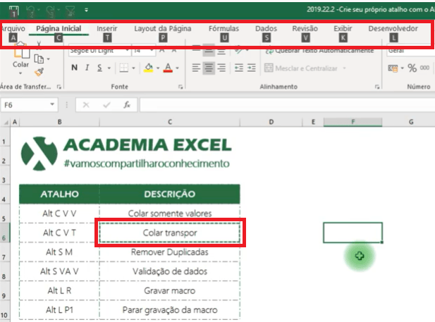 Criando seus próprios ATALHOS com a tecla ALT no Excel - Academia Excel