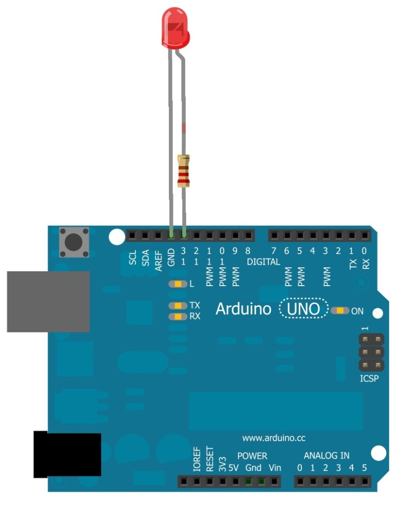 02 Blink without delay() schematic Arduino Blink Schematic