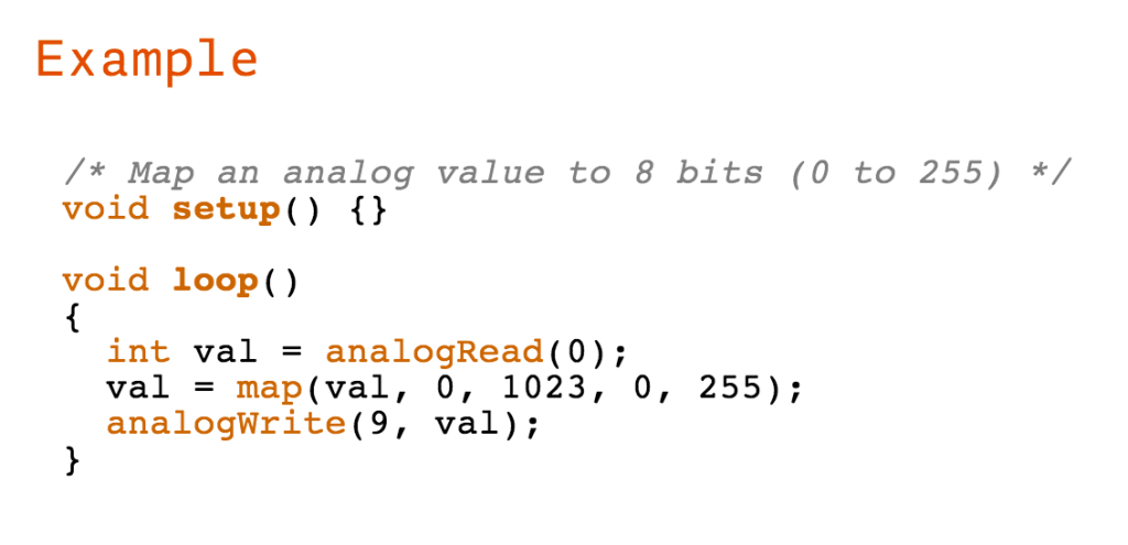 Example code cloe up