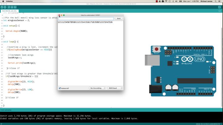 Picture of Arduino IDE and Arduino Code