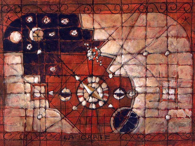 la carte - acrylique sur papier
