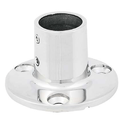 Base, anclaje o sujeción para tubo redondo de acero inoxidable de 22 y 25mm. Para baranda, barandilla de barco, toldo náutico