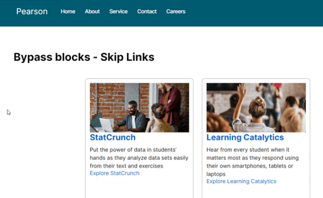 Bypass Blocks - Skip Links | Developer's Reference Library | Accessible ...
