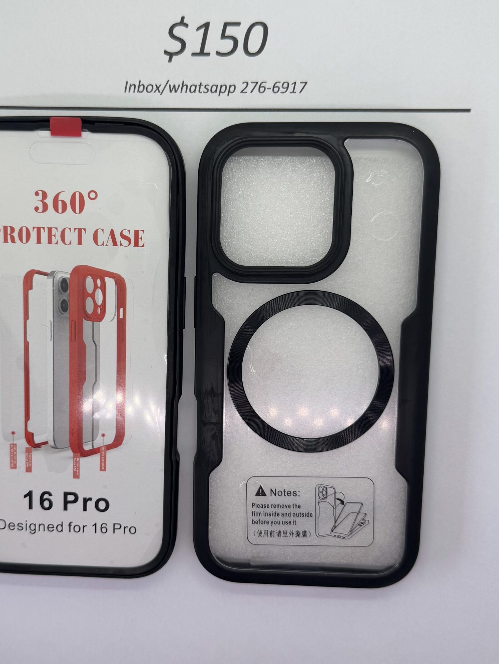iPhone 16 Pro Black Rugged 360 Mag safe case