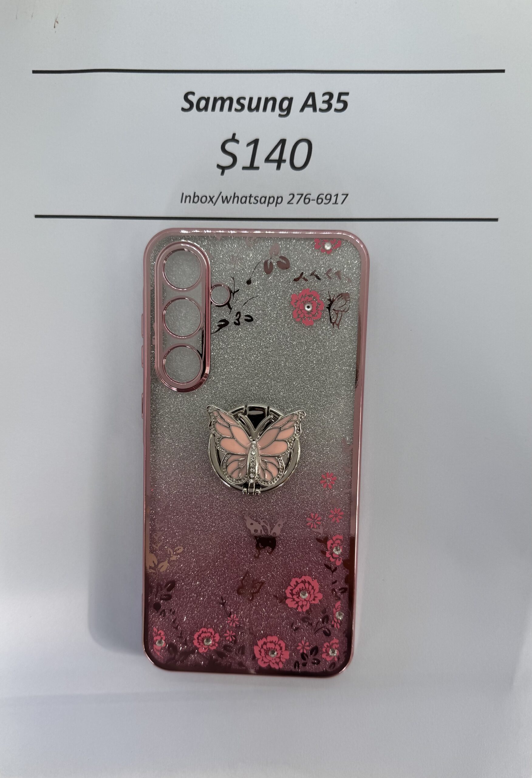 A35 Glitter Butterfly with Pop Ring