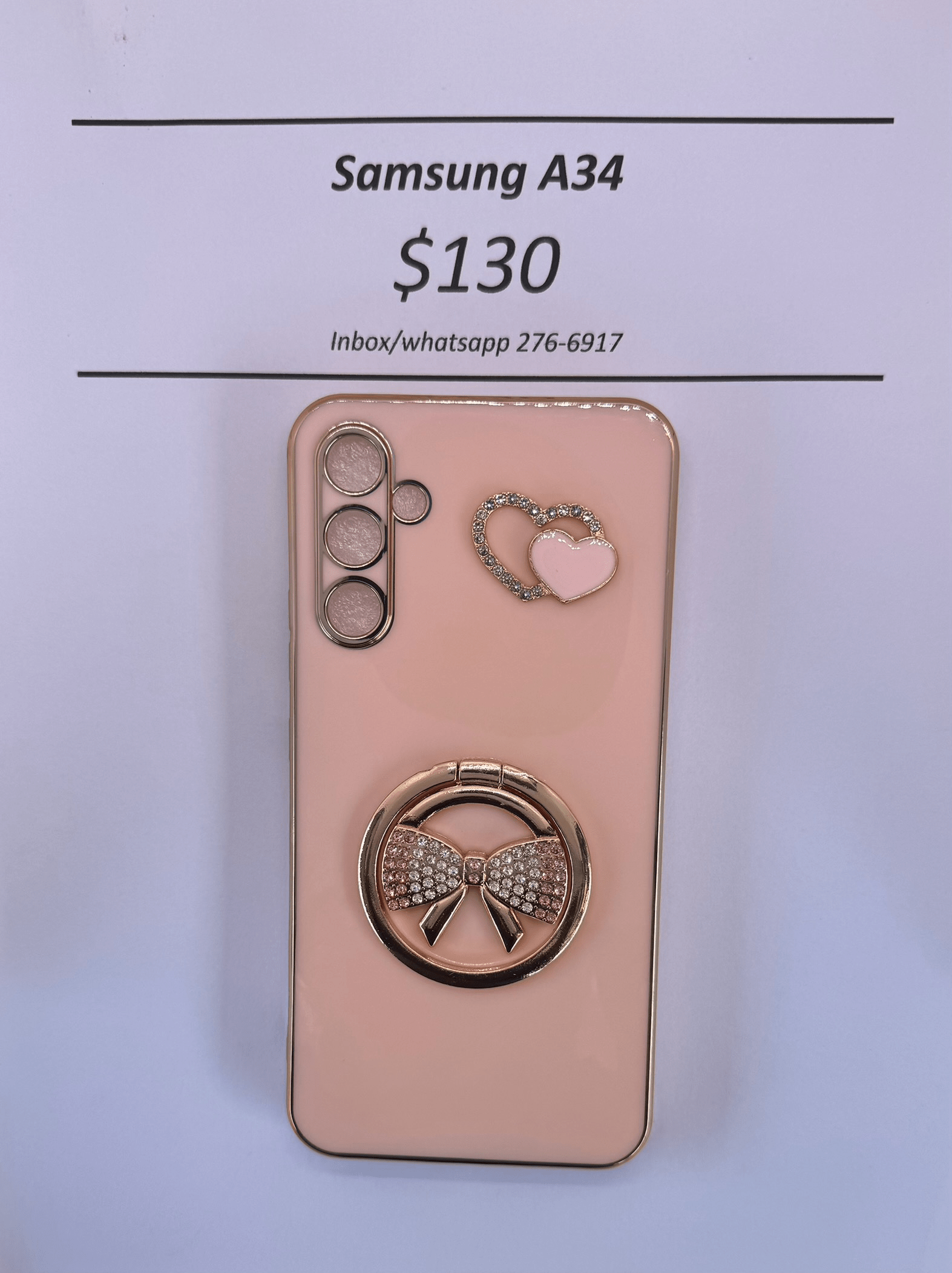 A34 Cream Bow Case