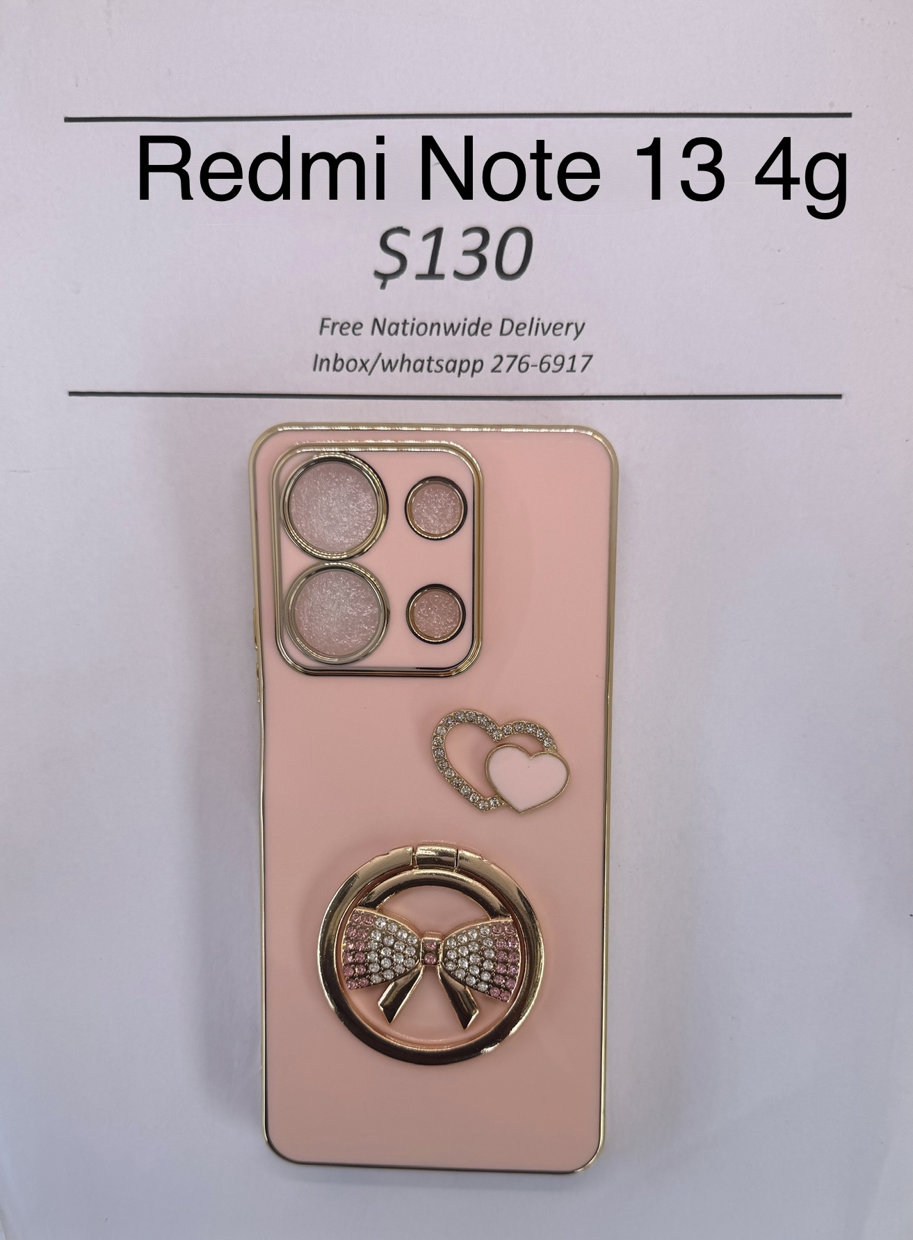 Redmi Note 13 4g Cream Bow Case