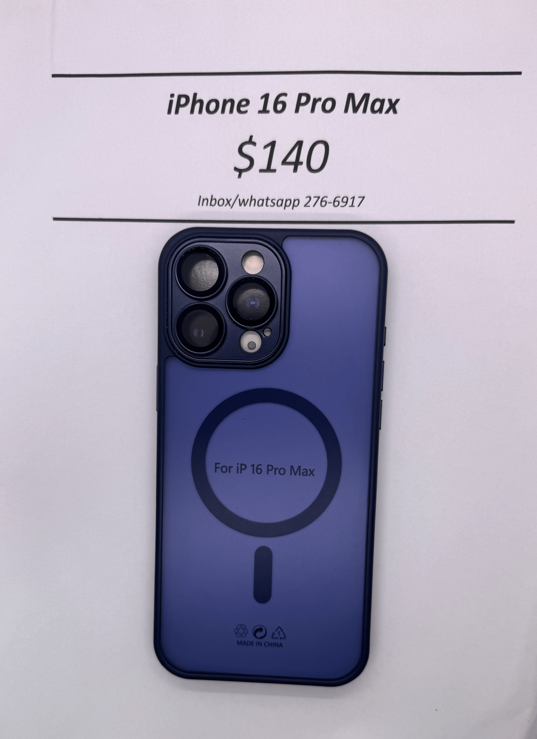 iPhone 16 Pro Max Blue Frosted Mag Safe