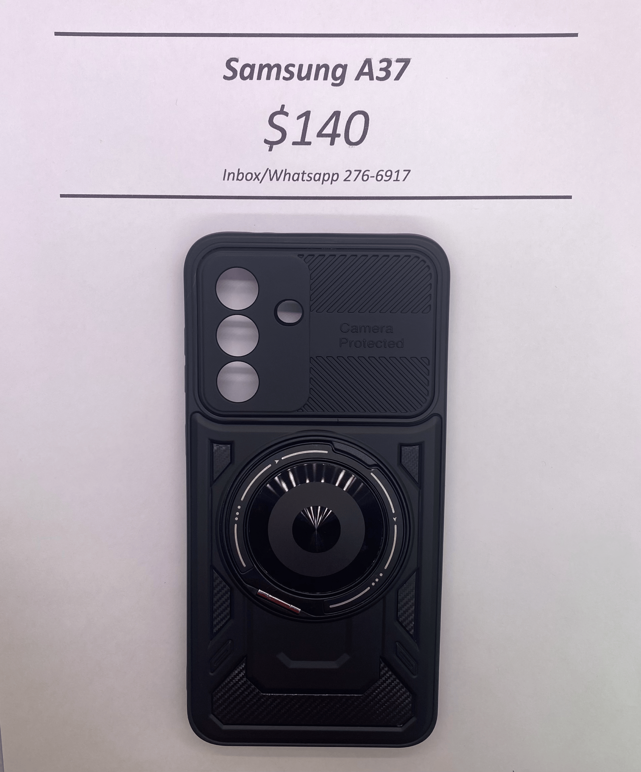 A37 Black Rugged Camera Protected