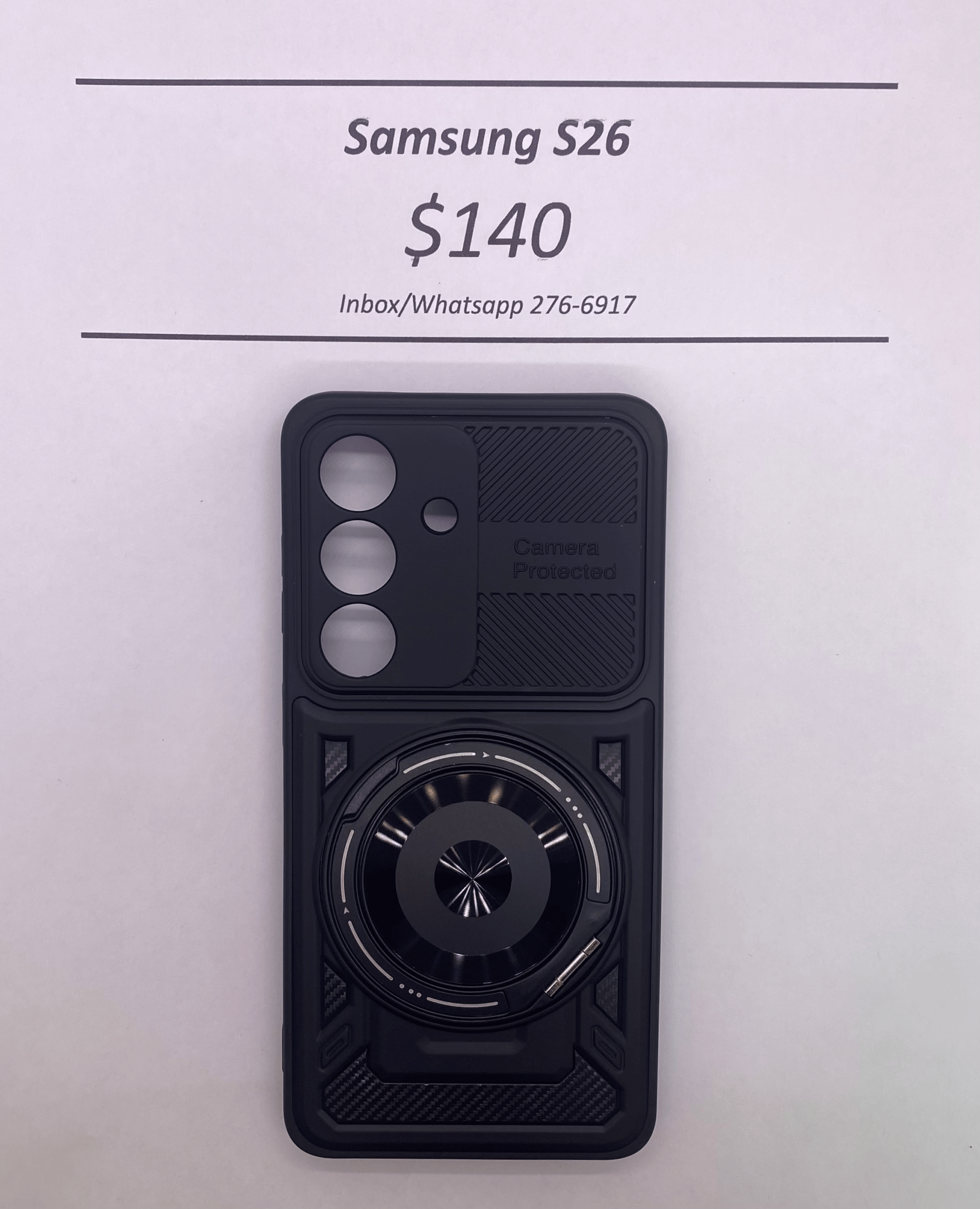 S26 Black Rugged Camera Protected