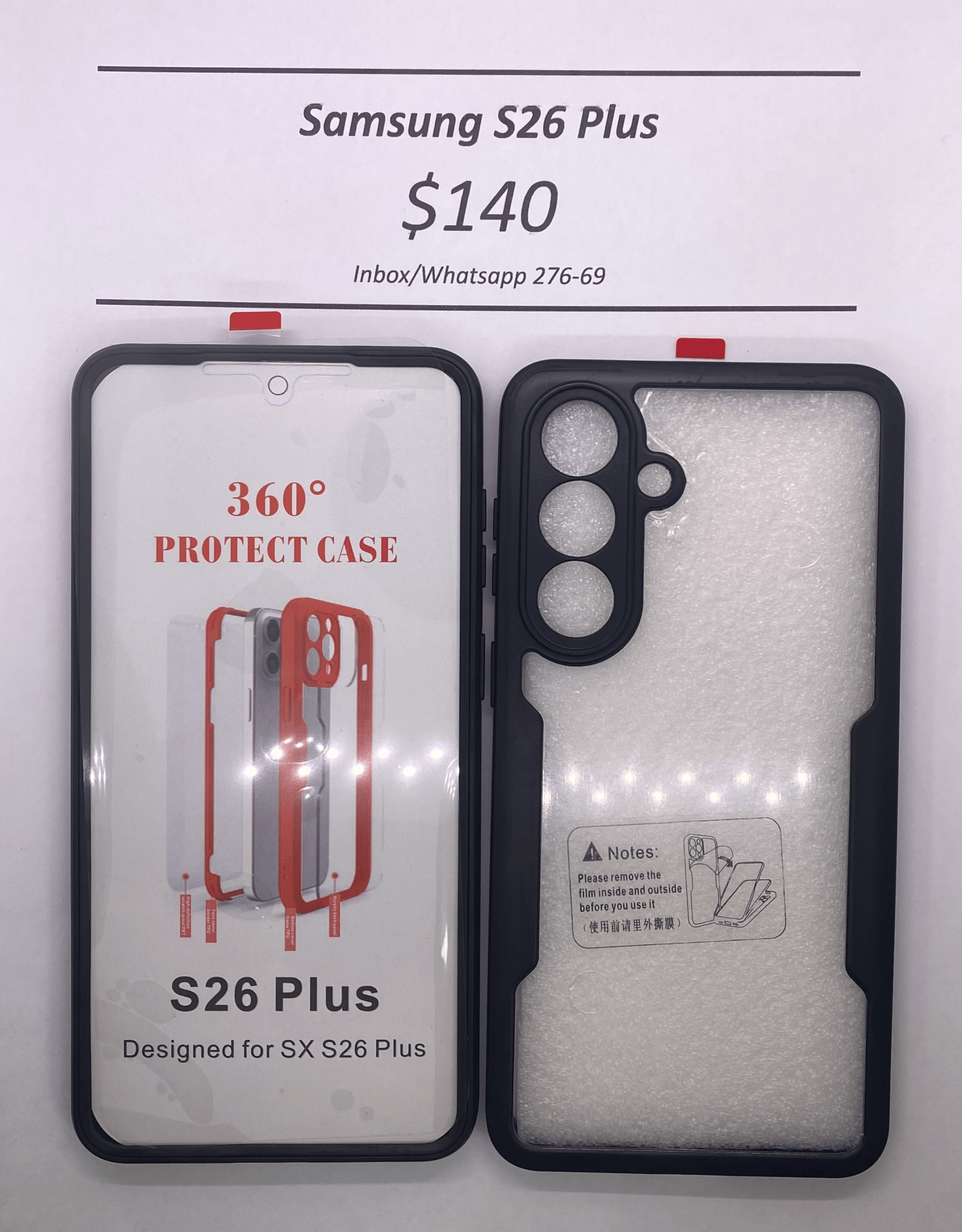 S26 Plus Black Rugged 360 Case