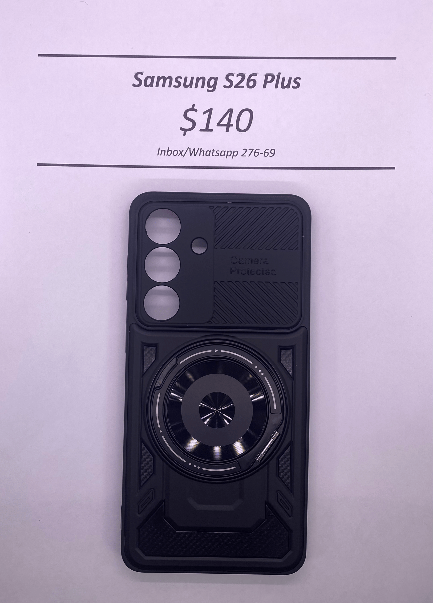 S26 Plus Black Rugged Camera Protected