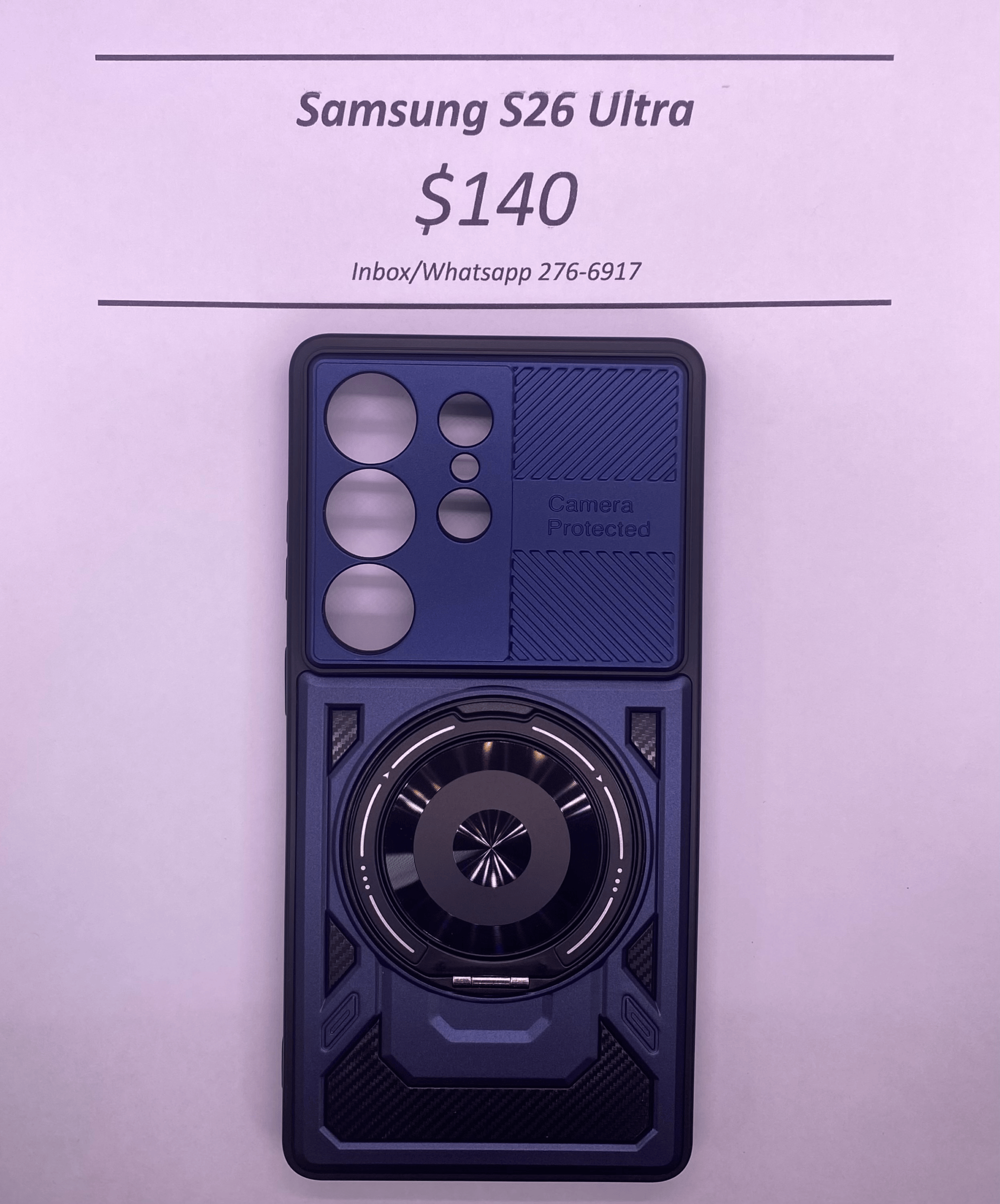 S26 Ultra Blue Rugged Camera Protected