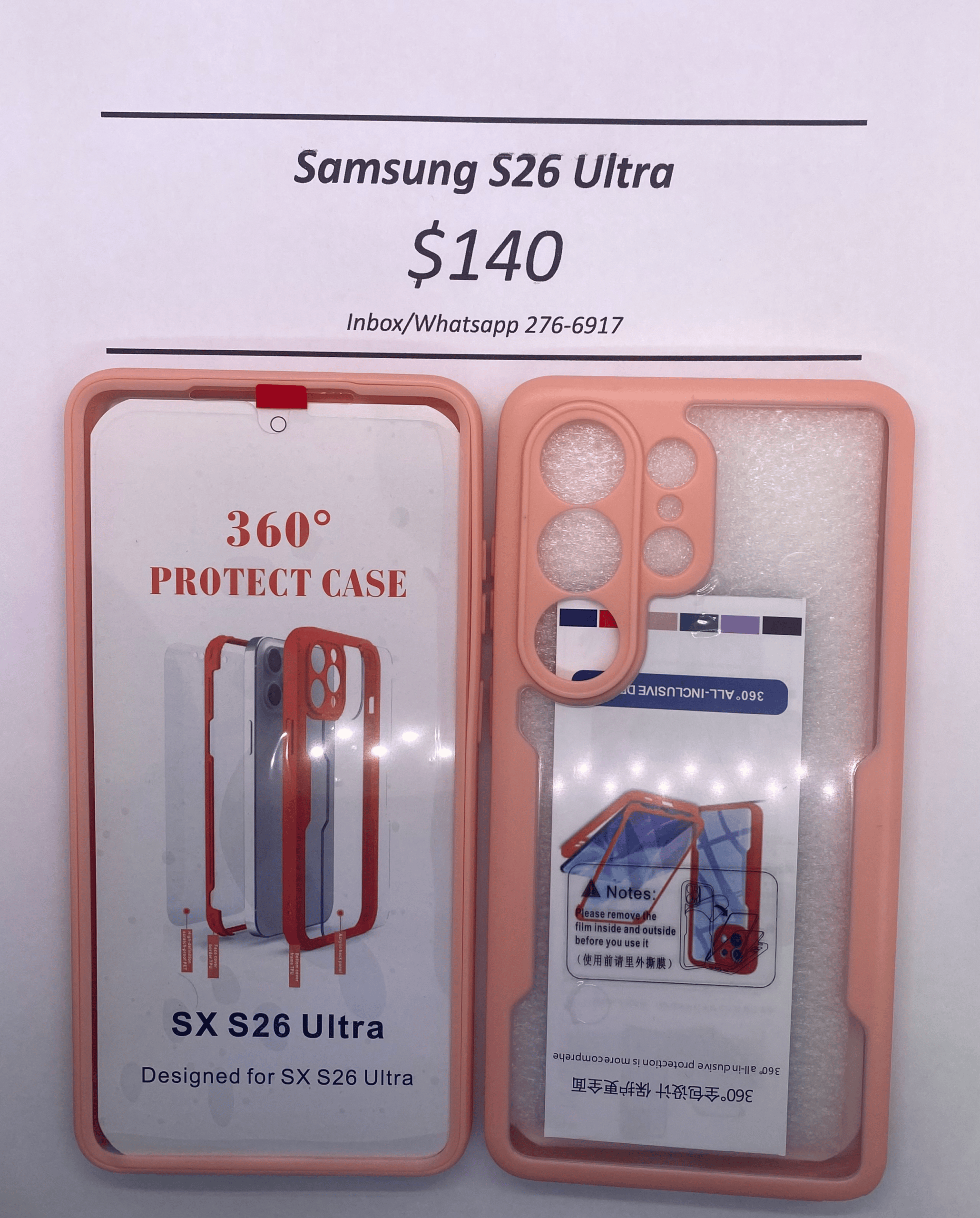 S26 Ultra Pink Rugged 360 Case