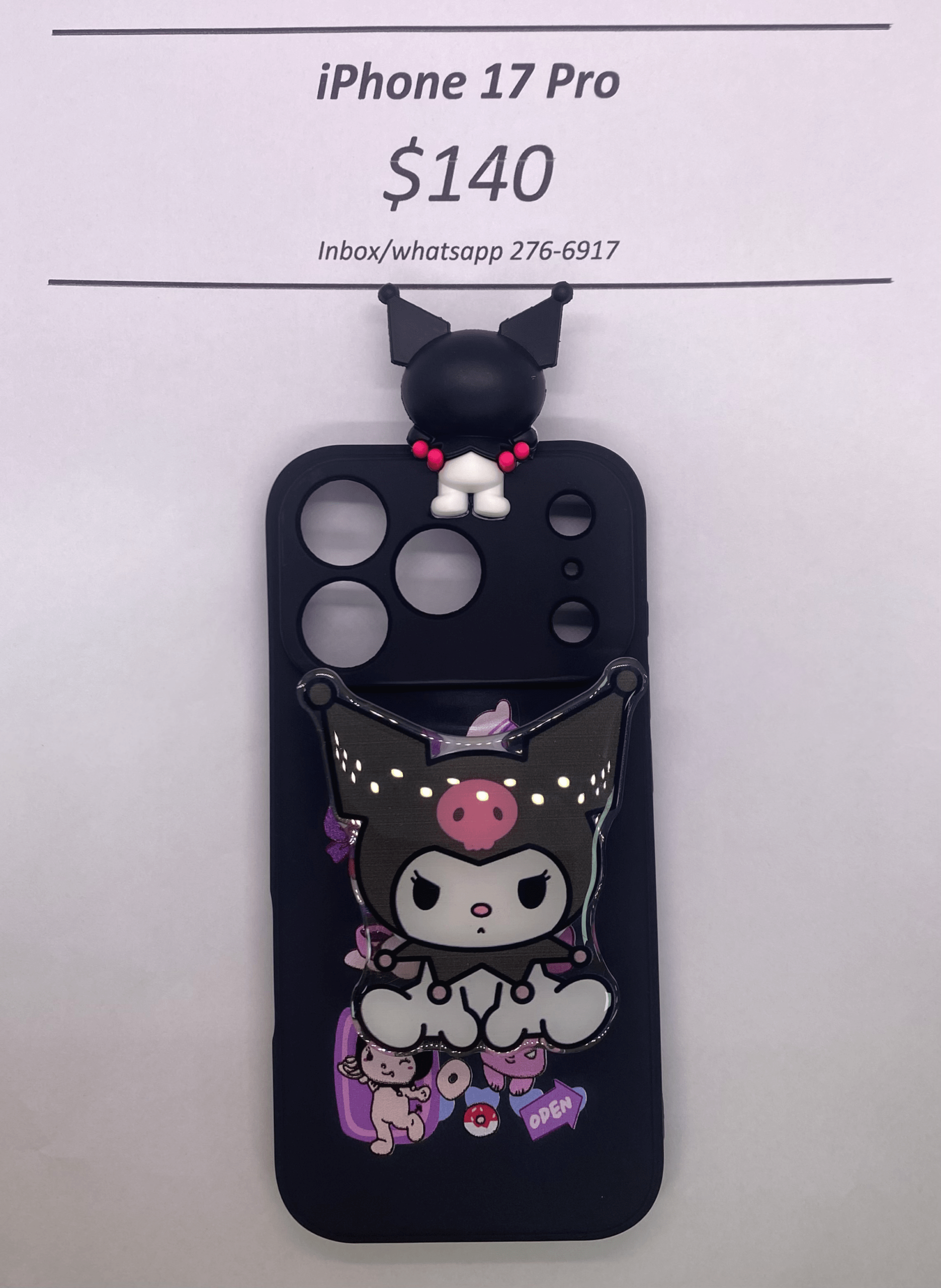 iPhone 17 Pro Kuromi with Pop Socket