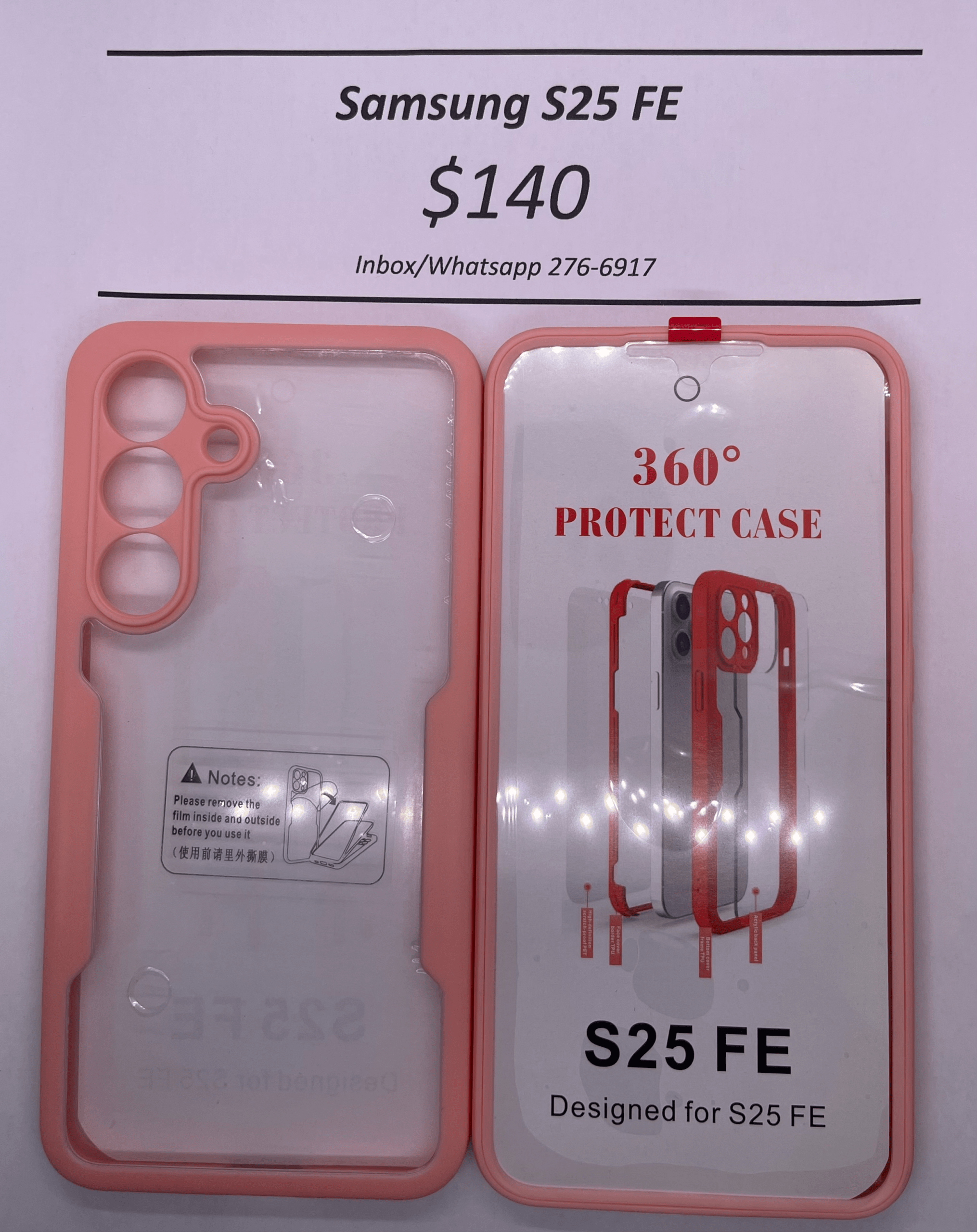 S25 FE Pink Rugged 360 case