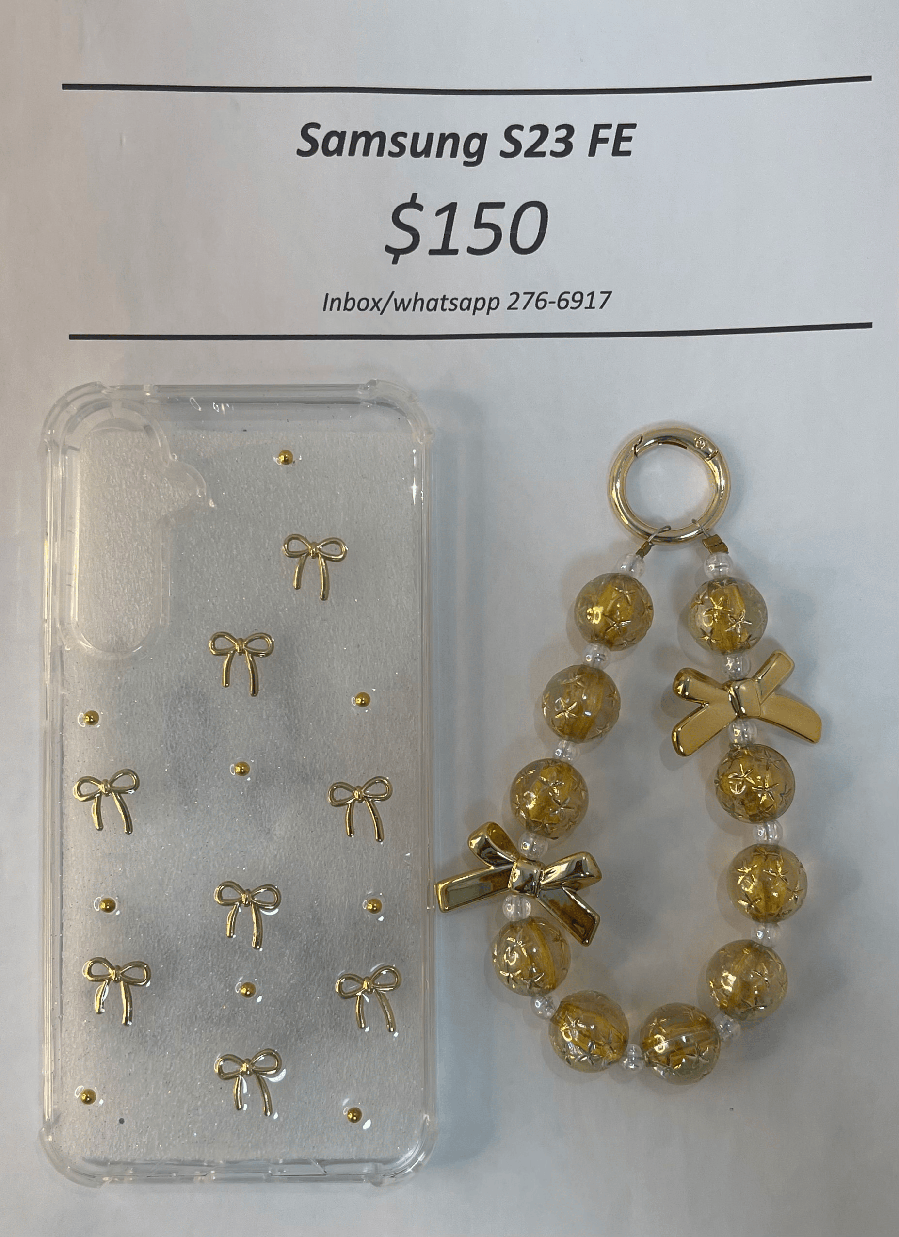 S23 FE Clear Gold Bow