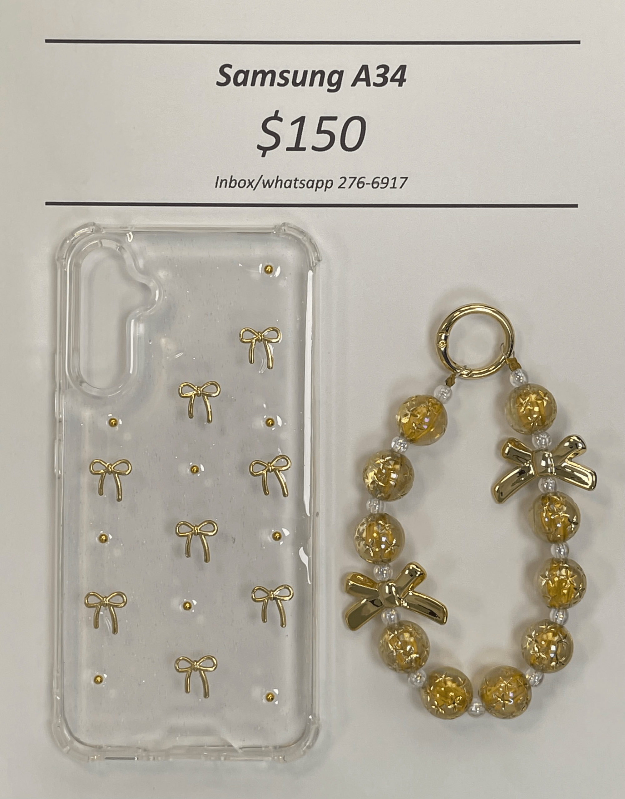 A34 Clear Gold Bow