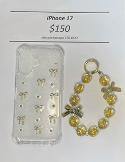 iPhone 17 Clear Gold Bow