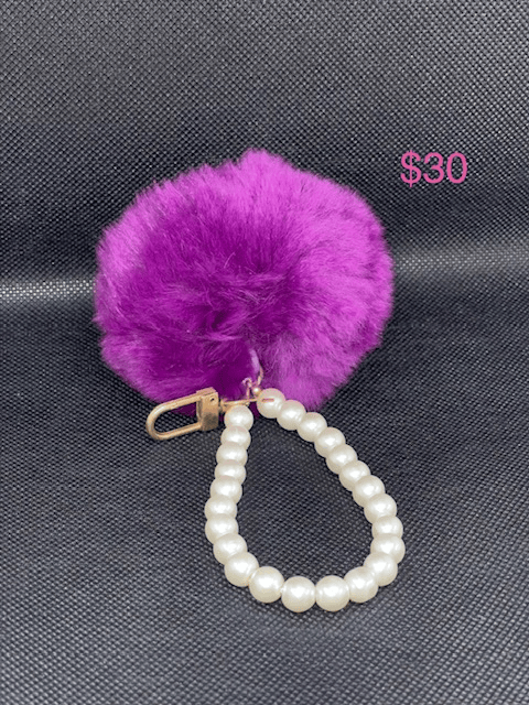 Purple Fluffy Ball Charm