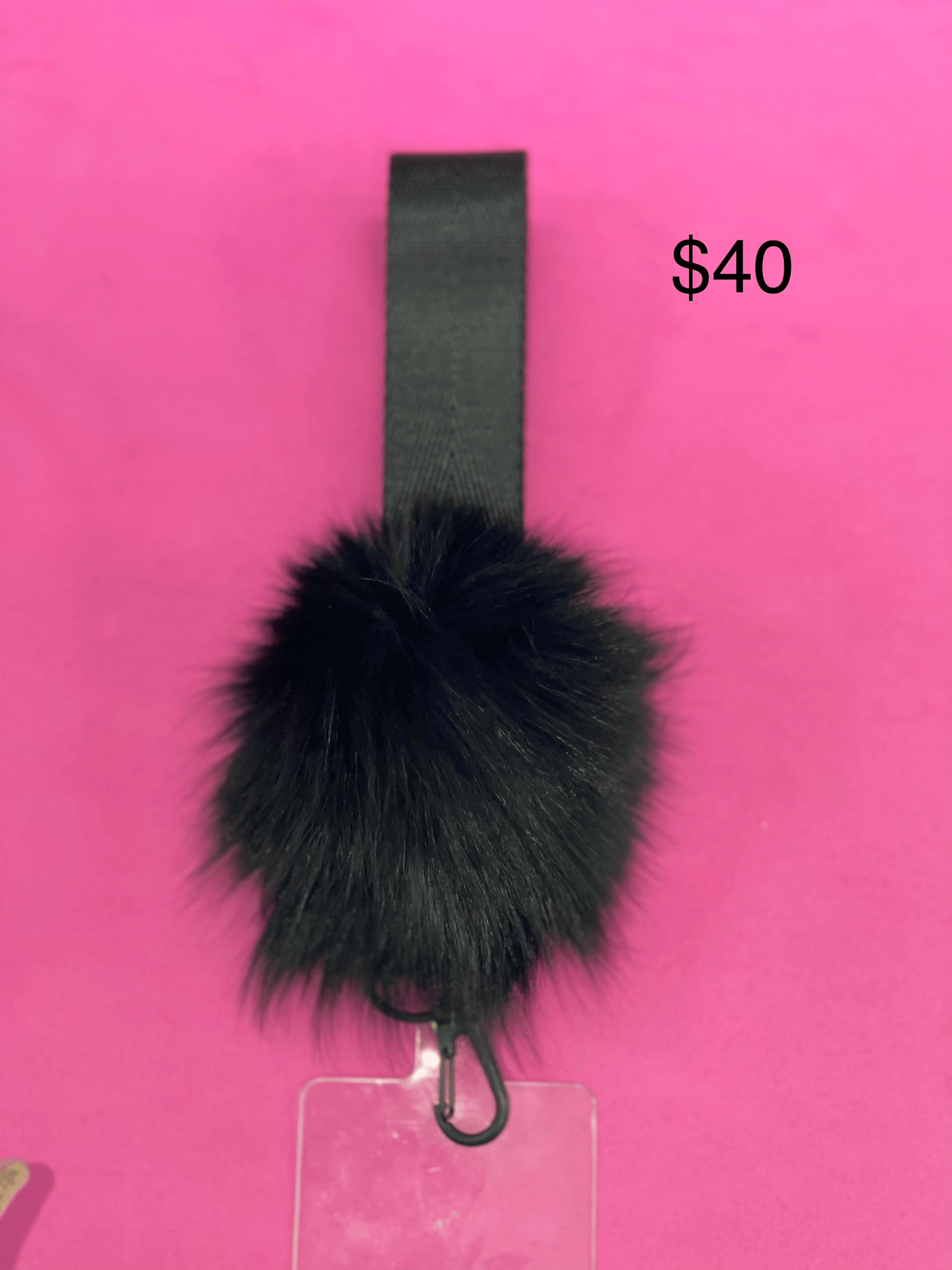 Black Pom Pom Charm