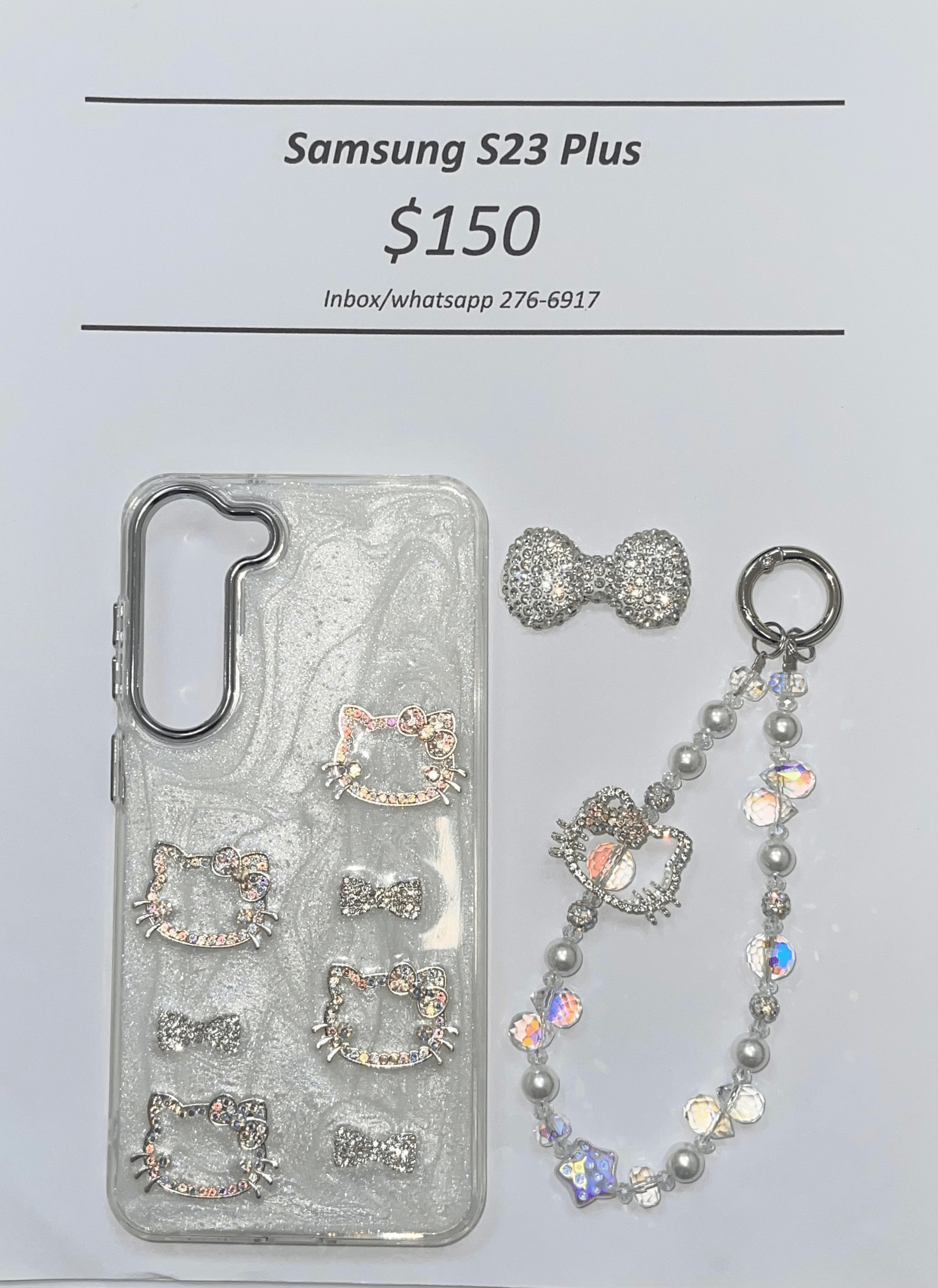 S23+ Silver Gem Hello Kitty