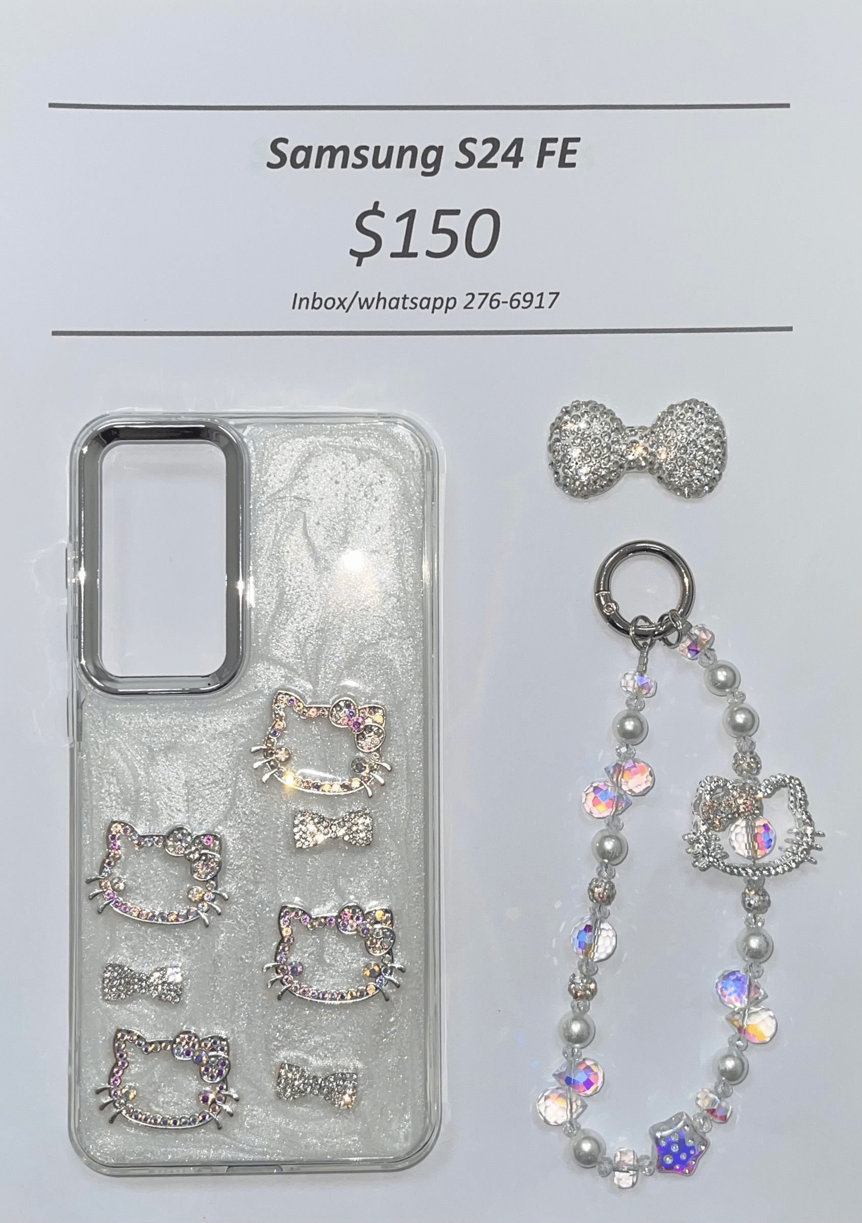S24 FE Silver Gem Hello Kitty