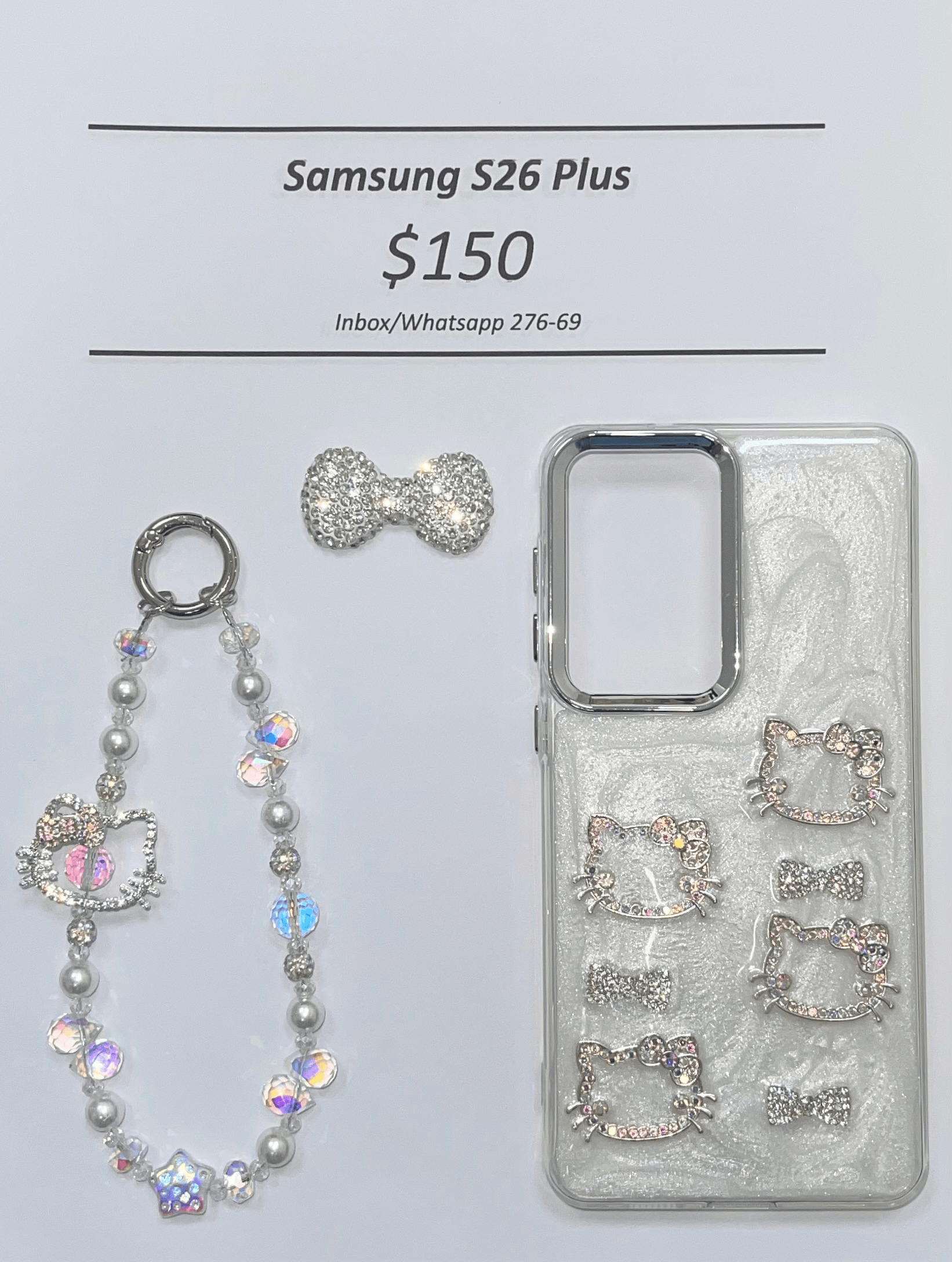 S26+ Silver Gem Hello Kitty