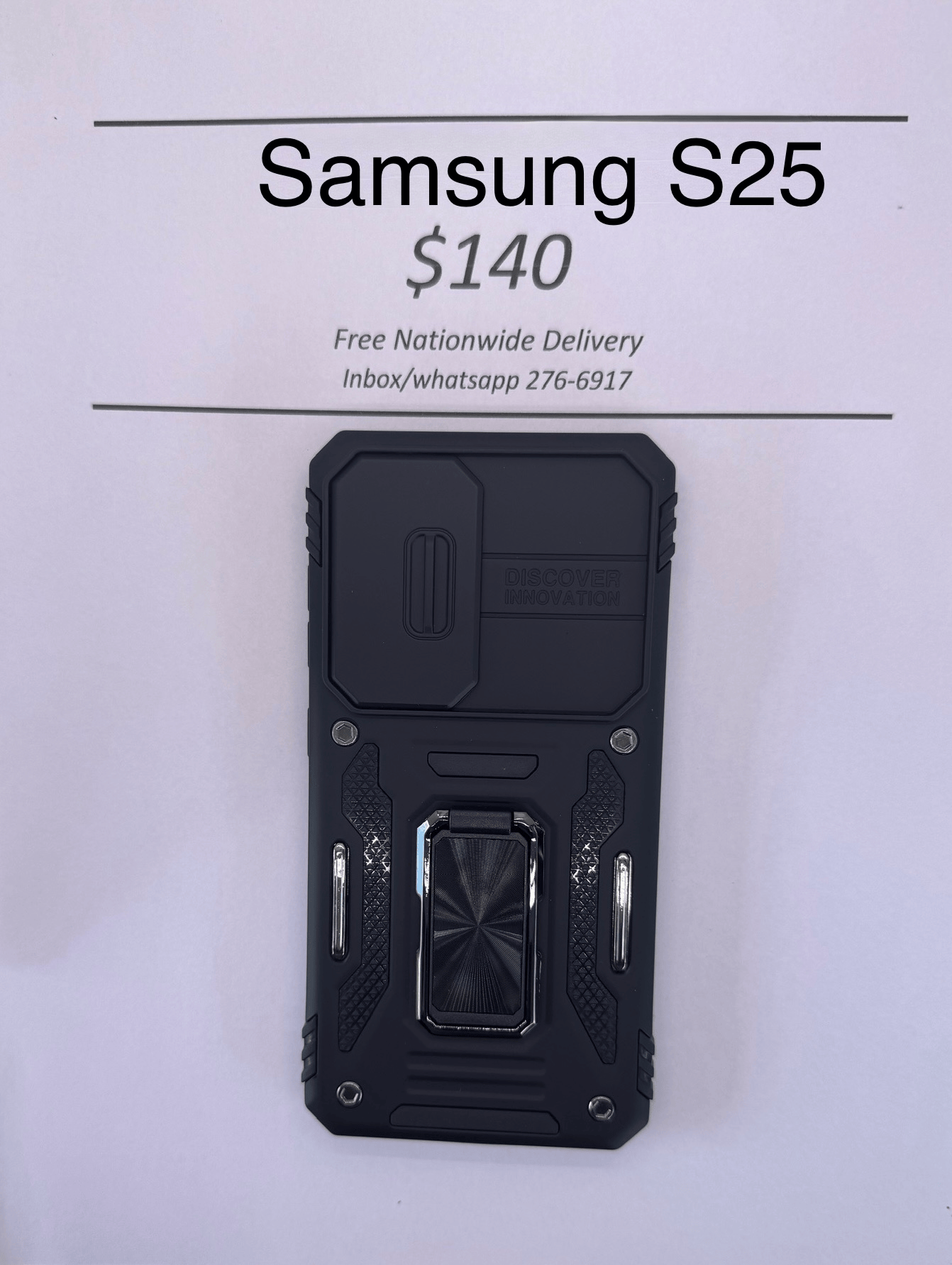 S25 Black Rugged Rectangle with Camera Cover