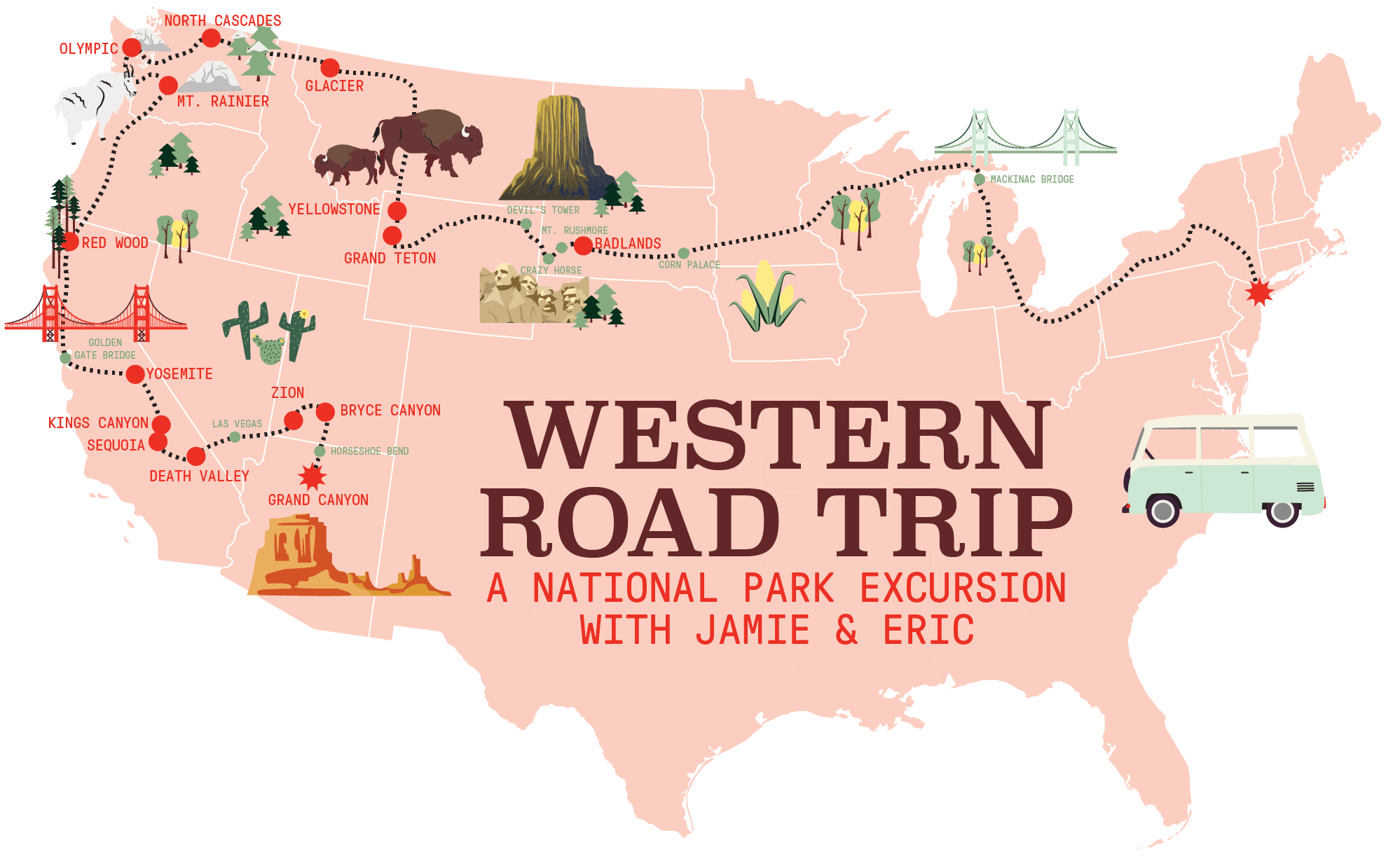 West Road Trip Itinerary Photos Com Map EricJamie 