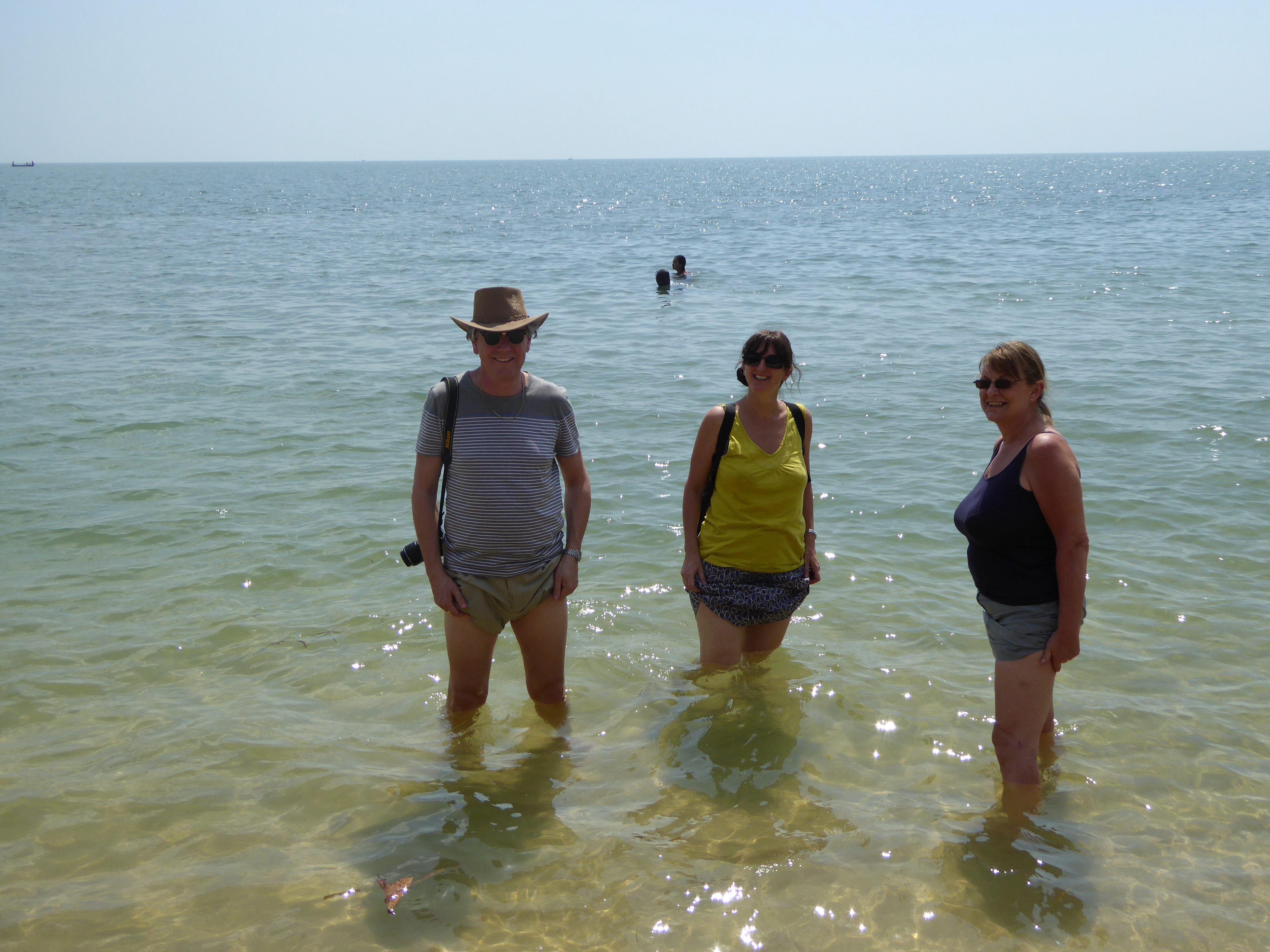 First dip in the sea