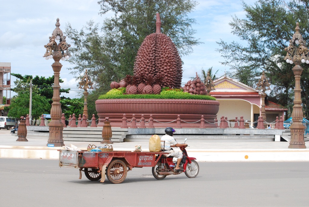The durian roundabout. The bike is pulling a "country bus" cart.