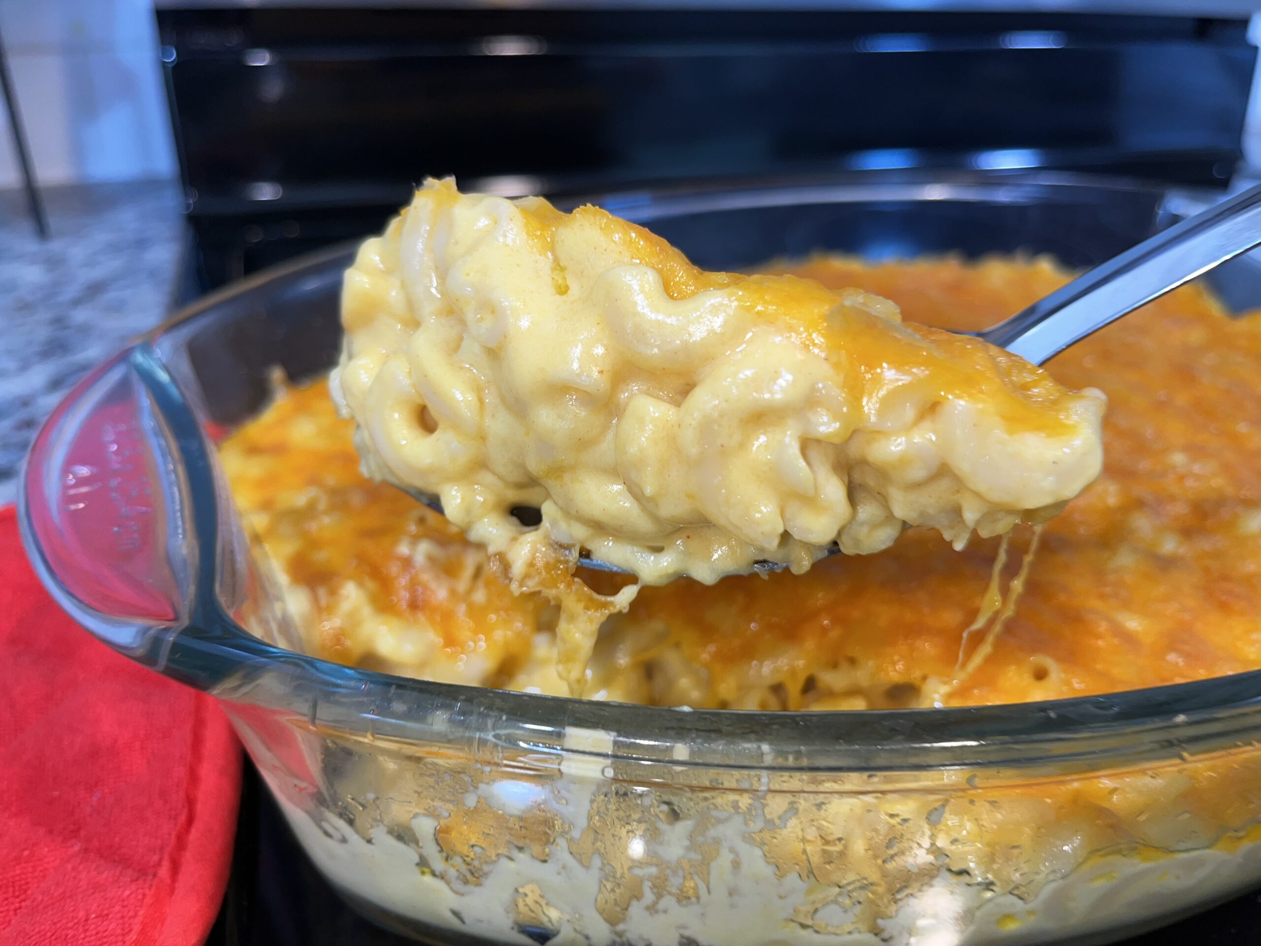 Serving of Macaroni and Cheese