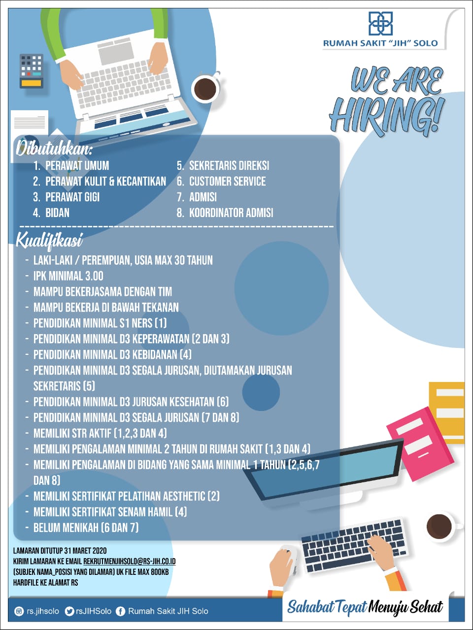 Zulfa@bunda.co.id atau rsiabundasolo@gmail.com via pos : Loker Rs Yarsis Solo : Berikut Jadwal Pendaftaran Dan Formasi Lowongan Di Rsud Semanggi - 25 ...