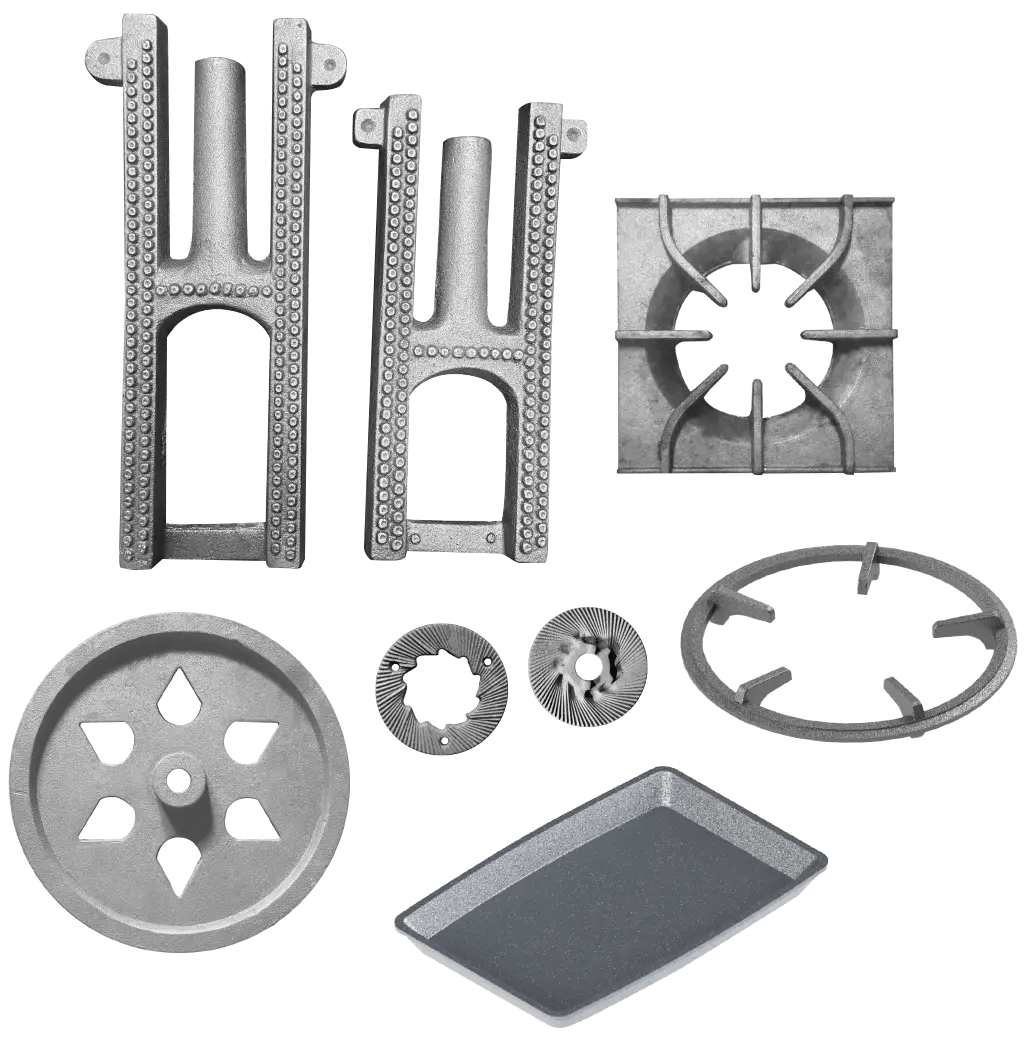 Bollard, Cast Iron Manhole, Cast Iron Grating, Pulleys, Trench Grating, Sprockets, Parking drain, Test Weight, Roof Drain, Scupper Drain, Grill, Barbeque Grill, Top Grating, Burner, Basket, Pinion Gear, Cast Iron Stamp, Gibault, Flange,Sizzling Plate, Barbell, Guides, Flanges, Couplings