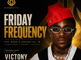 Victony featured on the New Music Friday | Friday Frequency #004 cover by AceWorldTEAM, highlighting the week's 15 essential African music releases.