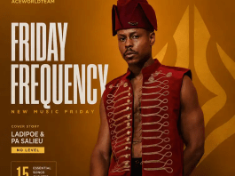 Friday Frequency #005 cover featuring LADIPOE for AceWorldTEAM's New Music Friday editorial playlist of the week's essential African music.