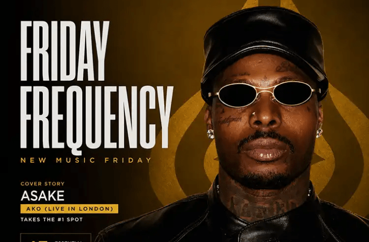 New Music Friday cover featuring Asake on AceWorldTEAM's Friday Frequency #006 highlighting the week's best new African music releases.